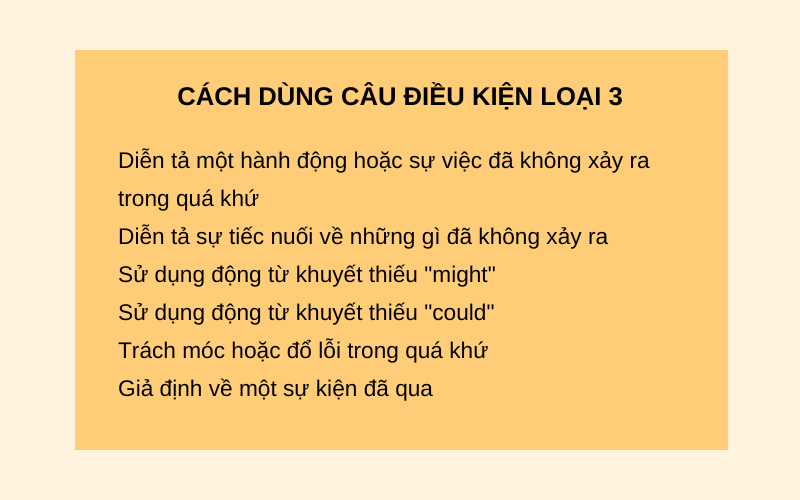 Cách dùng câu điều kiện loại 3