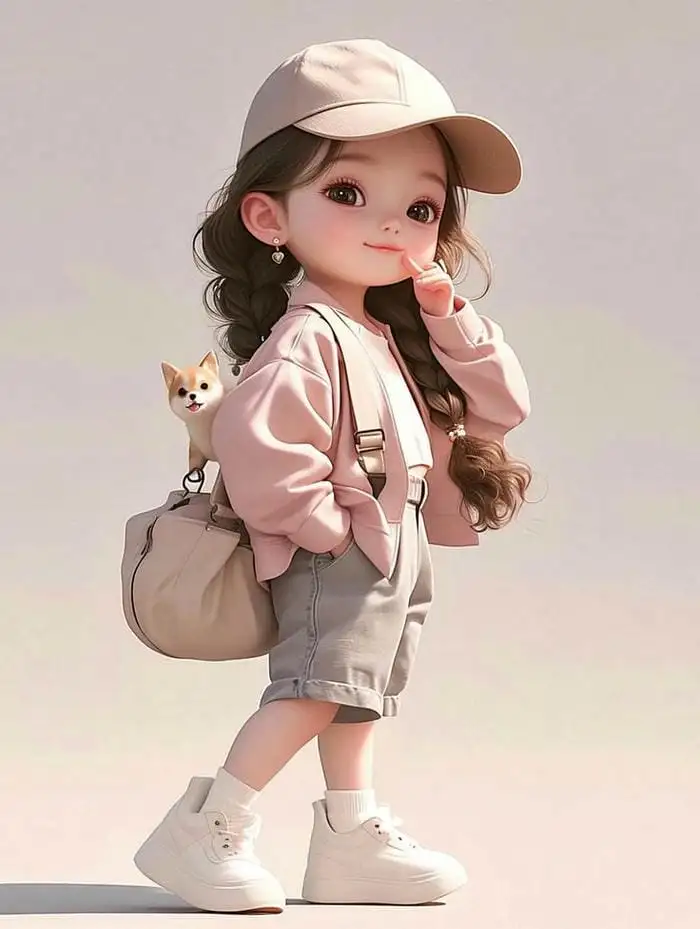 hình ảnh chibi nữ cute màu hồng