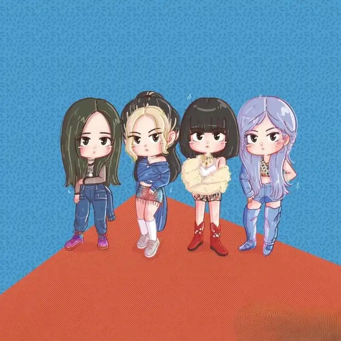 ảnh blackpink cute cả nhóm chibi dễ thương