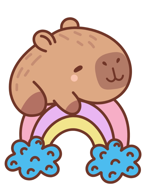 hình capybara chibi ngộ nghĩnh