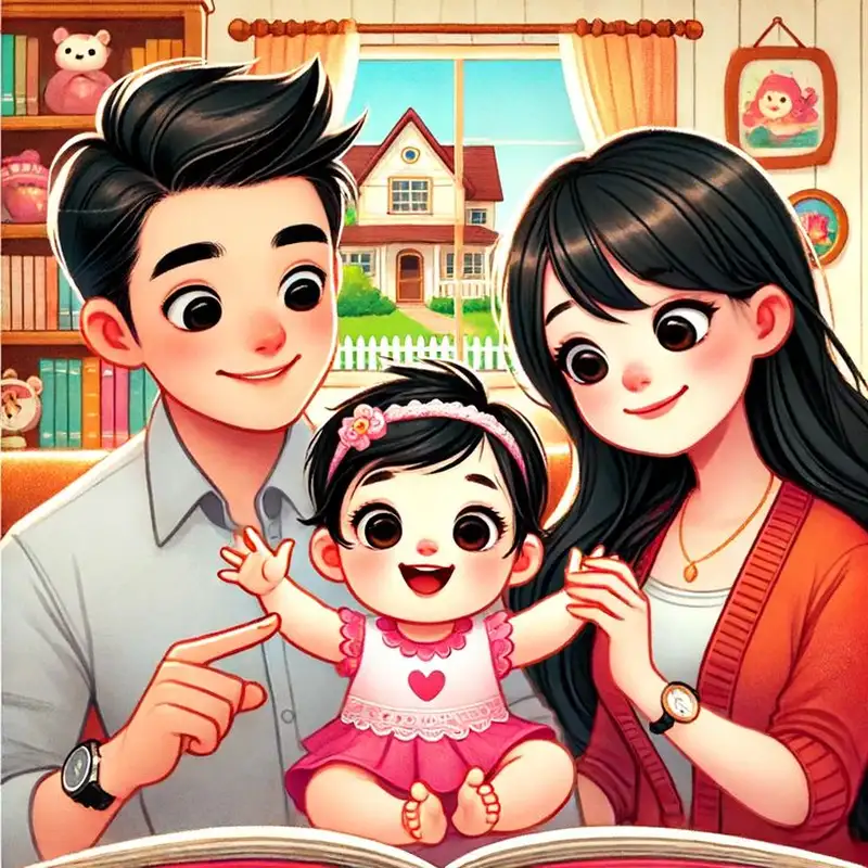 ảnh gia đình 3 người chibi 