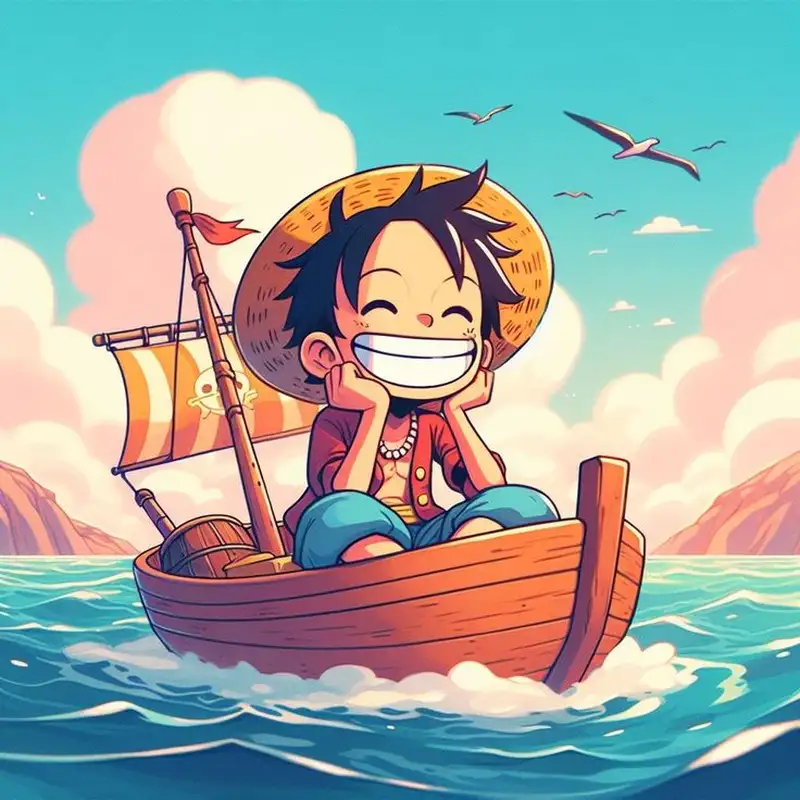 ảnh luffy trên thuyền chibi cute