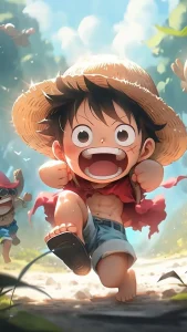 luffy chibi ngầu chạy mất dép