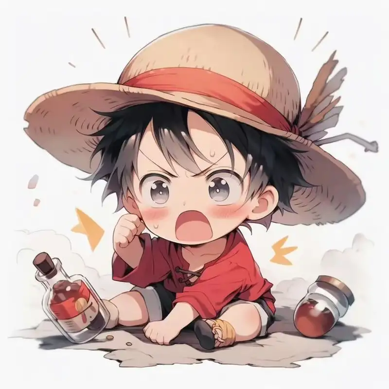 hình ảnh luffy chibi tức giận