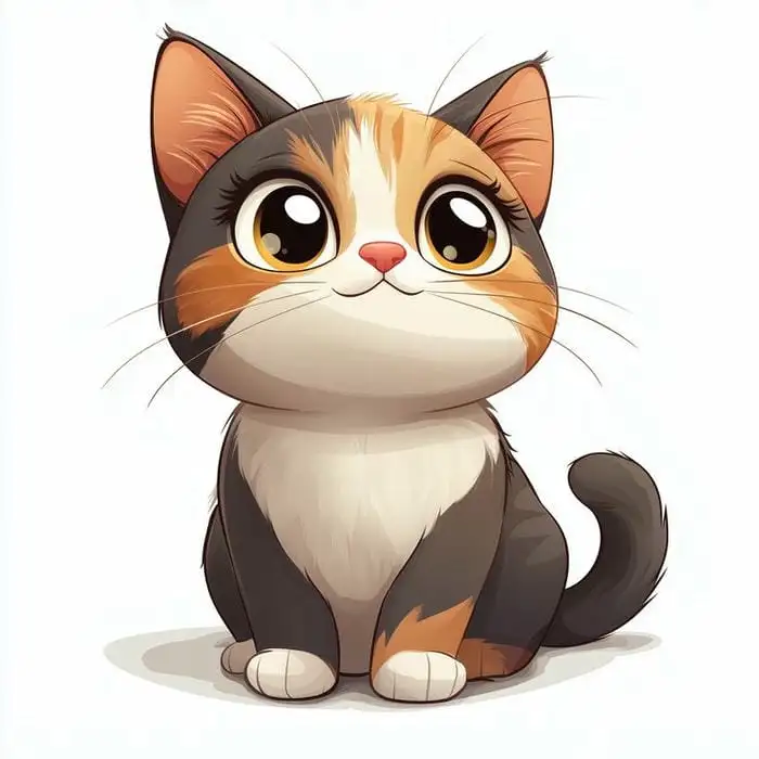 mèo chibi mập cute mắt long lanh