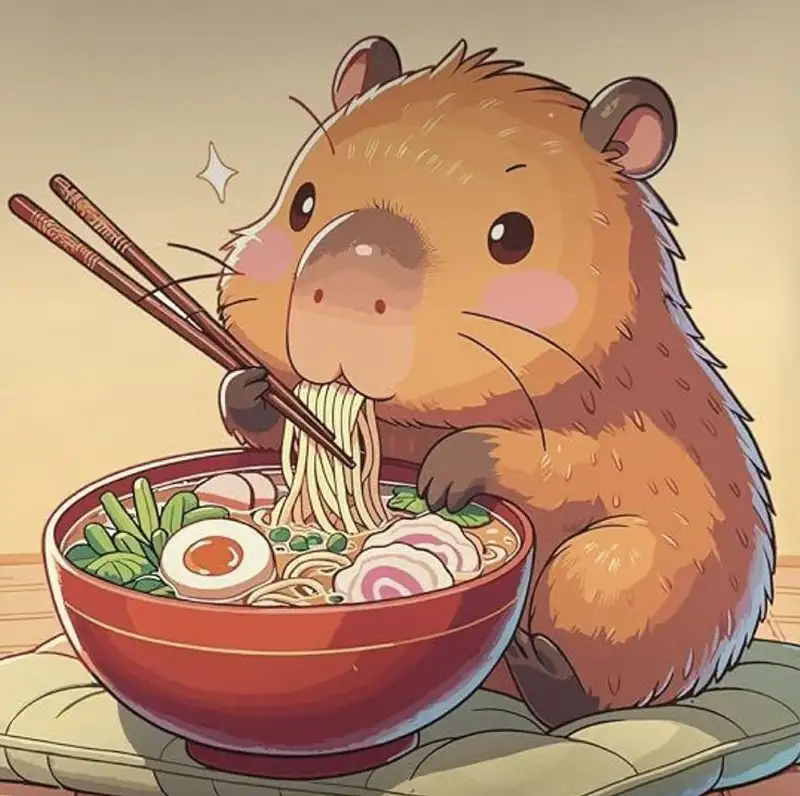 Hình ảnh capybara chibi anime