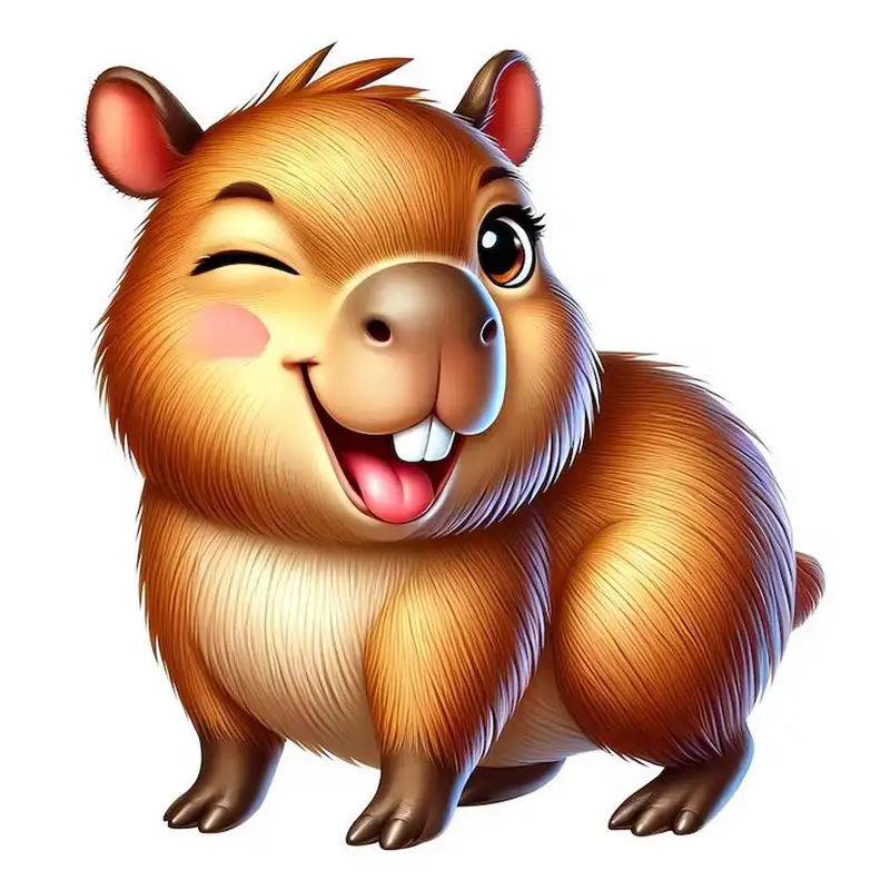 capybara chibi nháy mắt