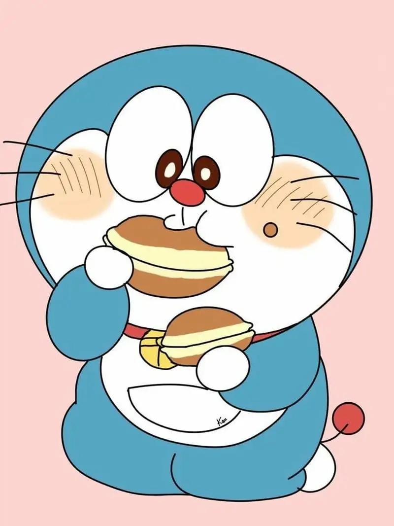 ảnh doraemon ăn bánh rán chibi