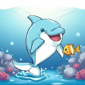 Hình cá heo hoạt hình cute