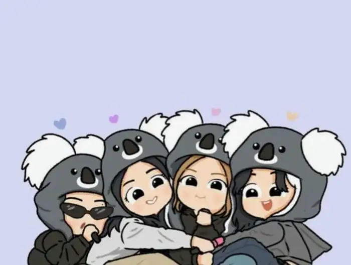 ảnh blackpink cute cả nhóm chibi dễ thương