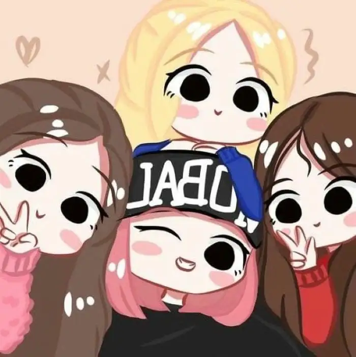 ảnh blackpink cute cả nhóm chibi vui vẻ