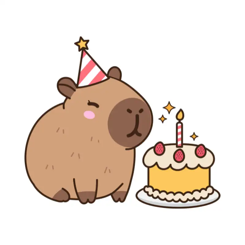 hình ảnh capybara cute chibi sinh nhật