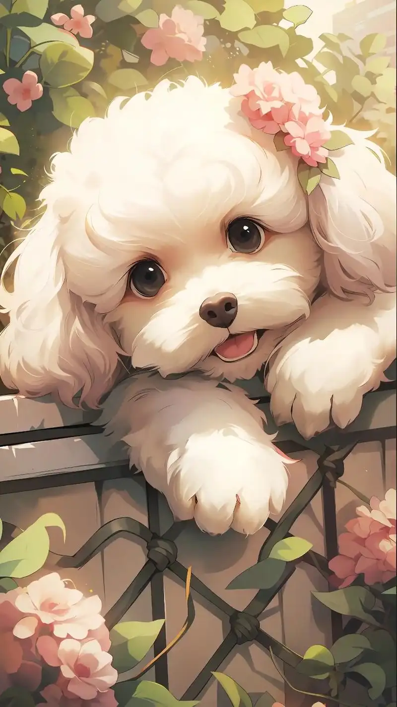 hình ảnh con chó Poodle chibi