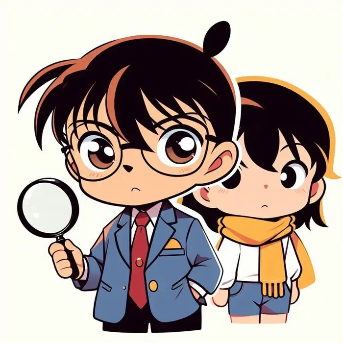 hình ảnh conan và ran chibi