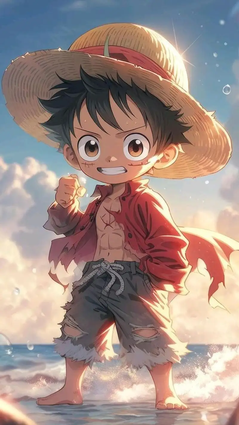 luffy chibi chiến đấu cute