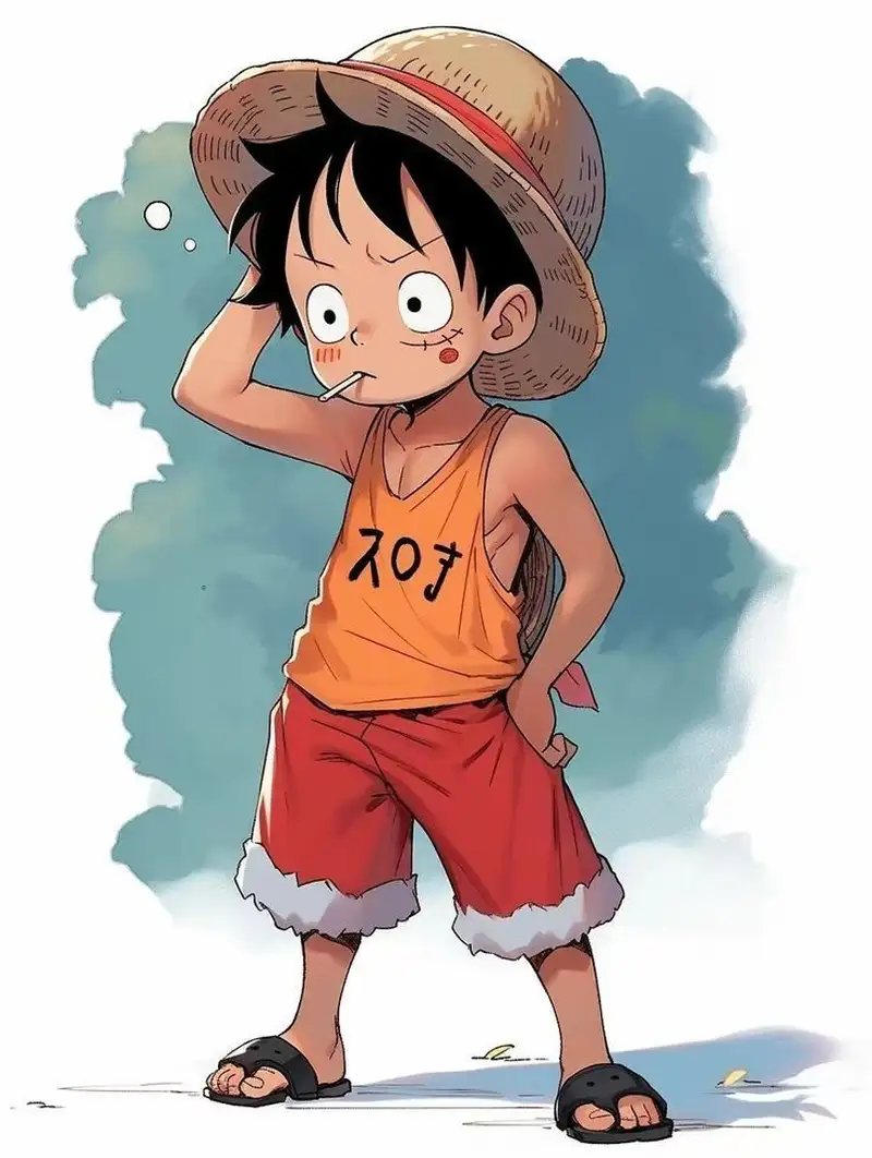 ảnh luffy ngậm cỏ cute 