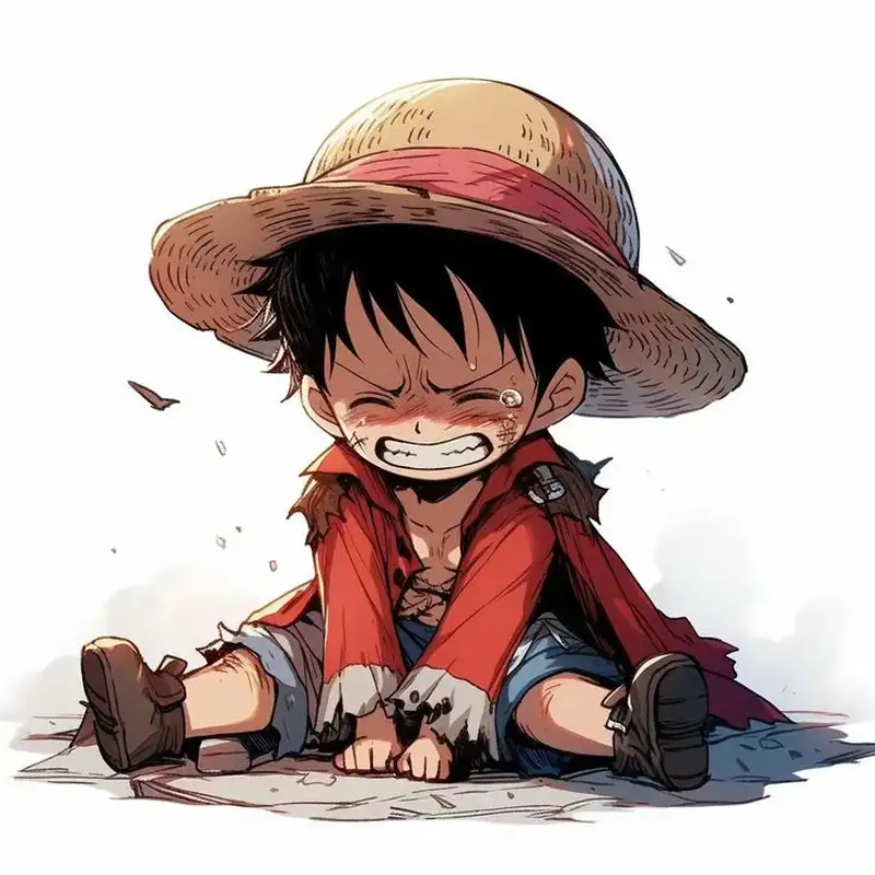 luffy chibi khóc cute