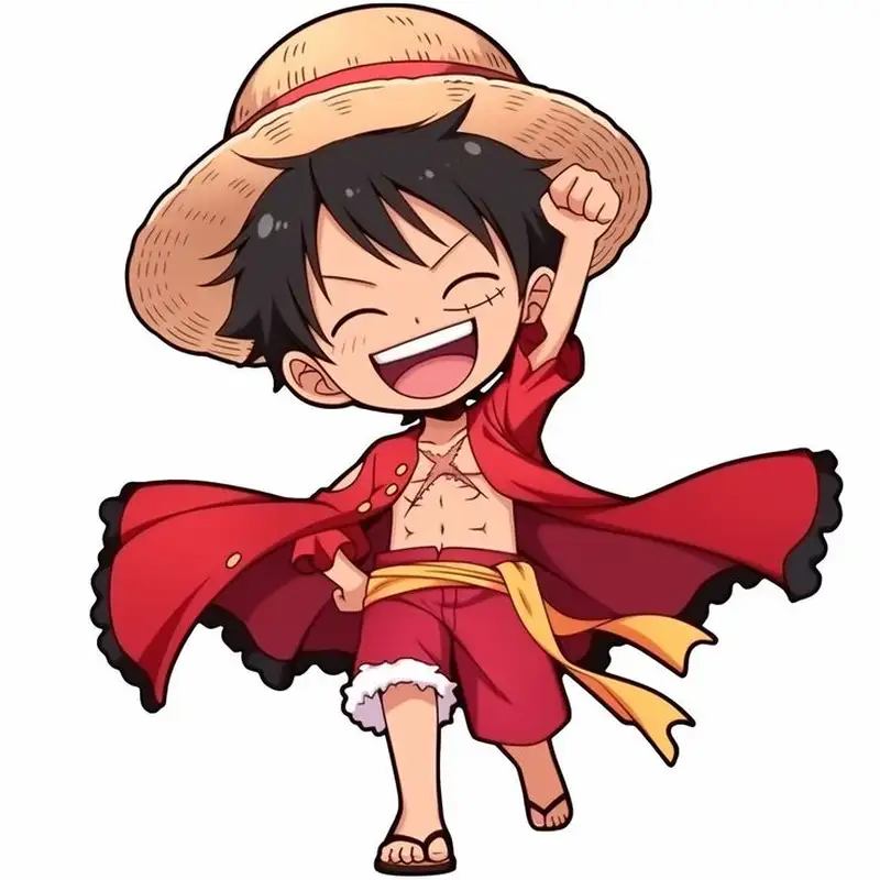 hình ảnh luffy chibi chạy nhảy