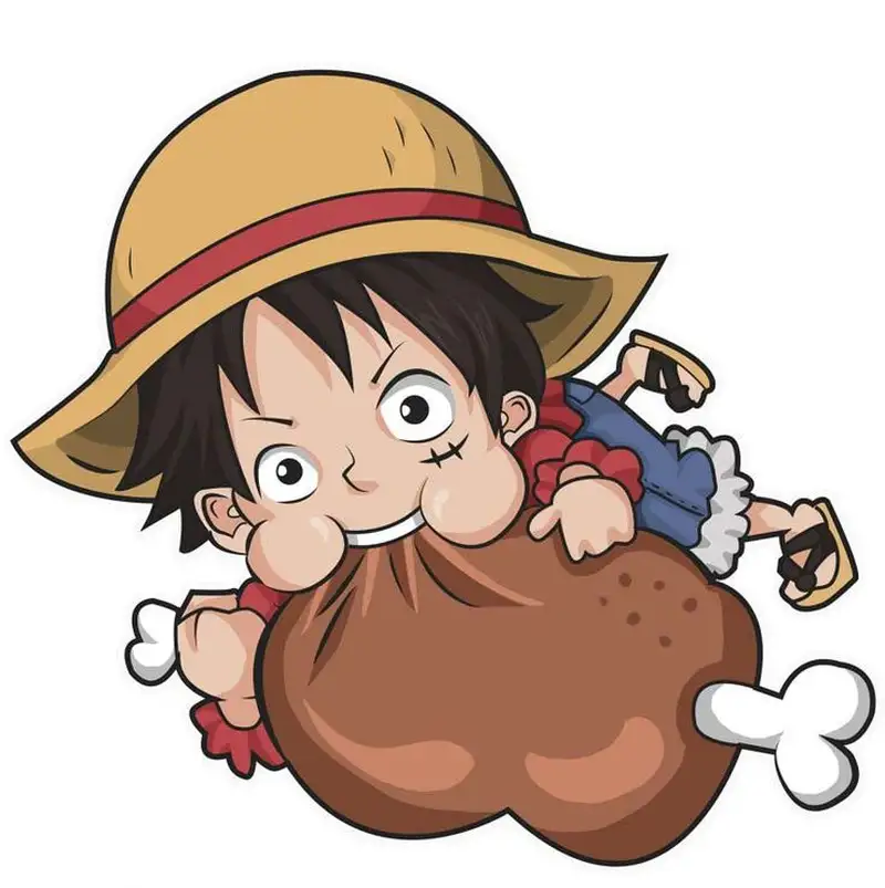 ảnh luffy ăn đùi cute 