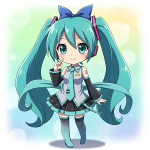 ảnh Hatsune Miku chibi cute hột me