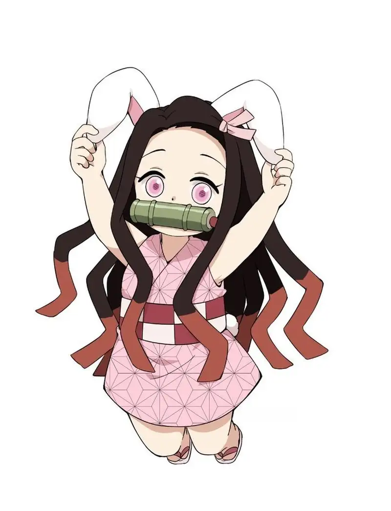 ảnh nezuko thỏ de thương chibi 