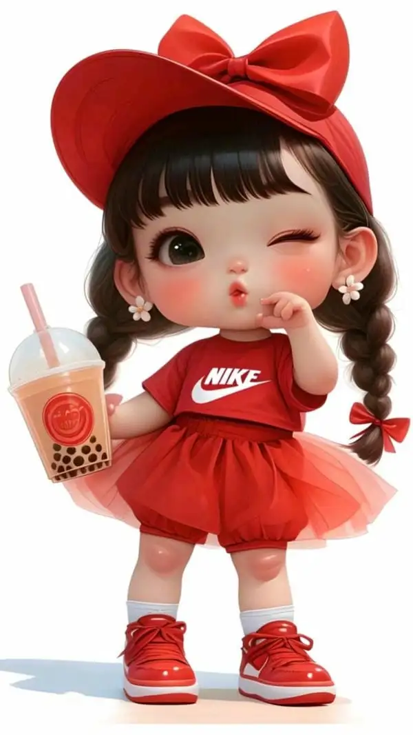 mẫu chibi bé gái cute đặt hình nền điện thoại