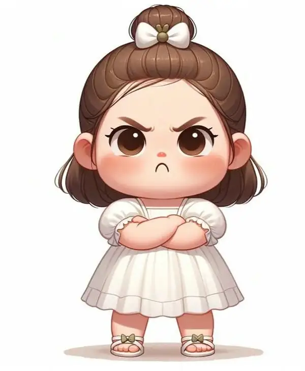 chibi bé gái tức giận