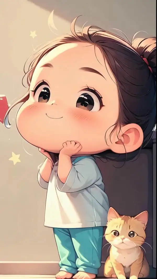 mẫu chibi cho bé gái làm nũng