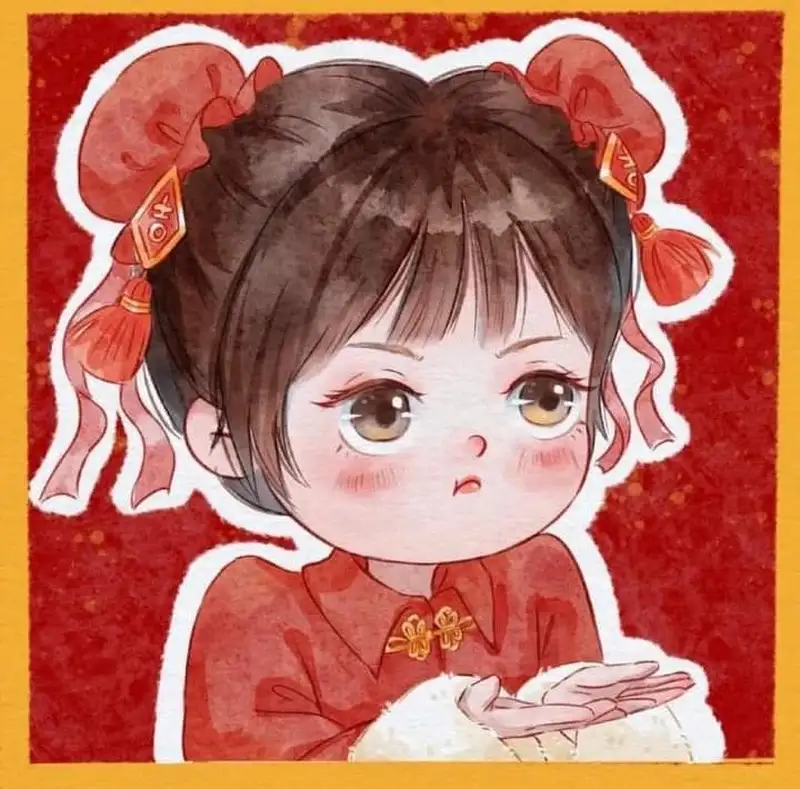 ảnh tết xin lì xì chibi 