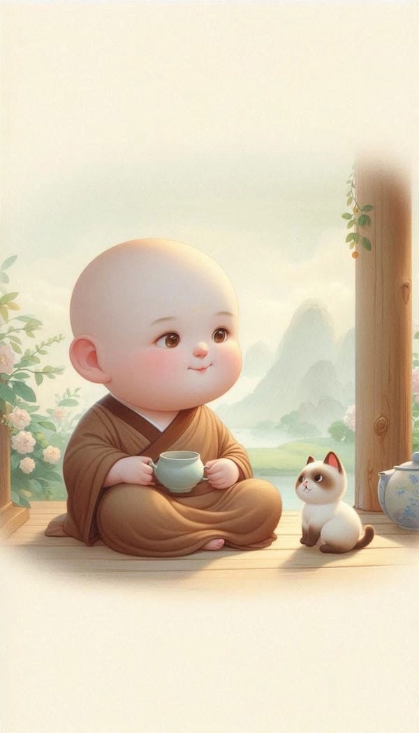 Hình ảnh chú tiểu chibi