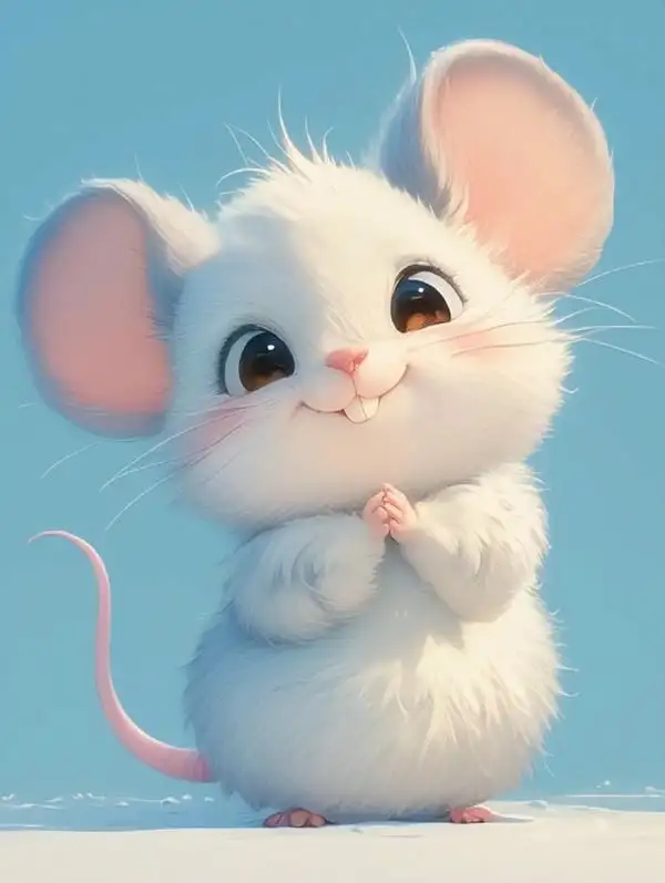 ảnh chuột hamster chibi cute trắng