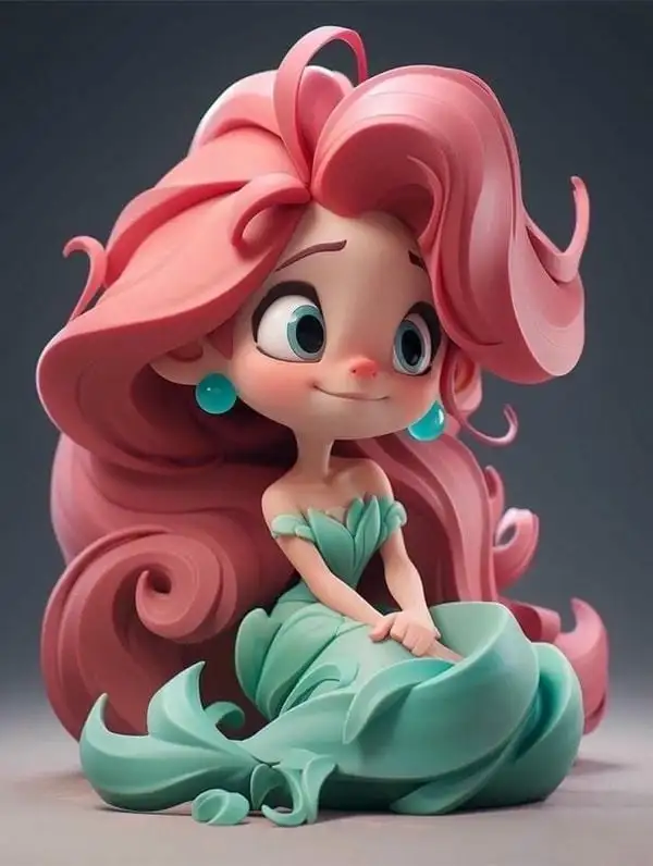 công chúa disney chibi nàng tiên cá