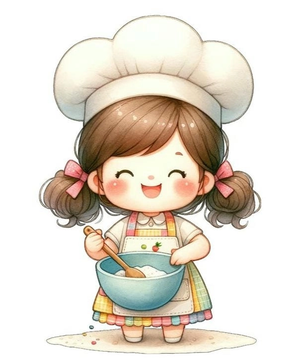 Chibi đầu bếp nữ đáng yêu