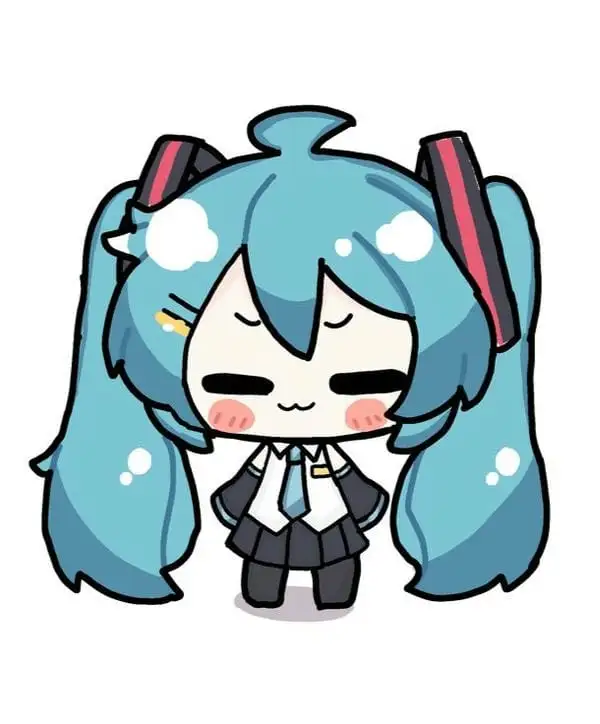 hatsune miku chibi nhắm mắt