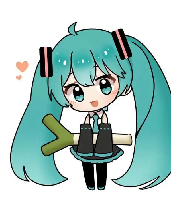 chibi anime miku bê hành