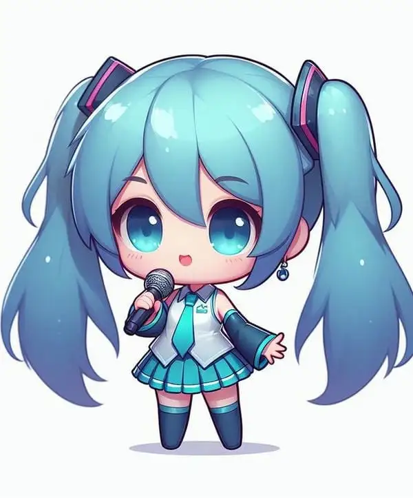 miku chibi hát cute