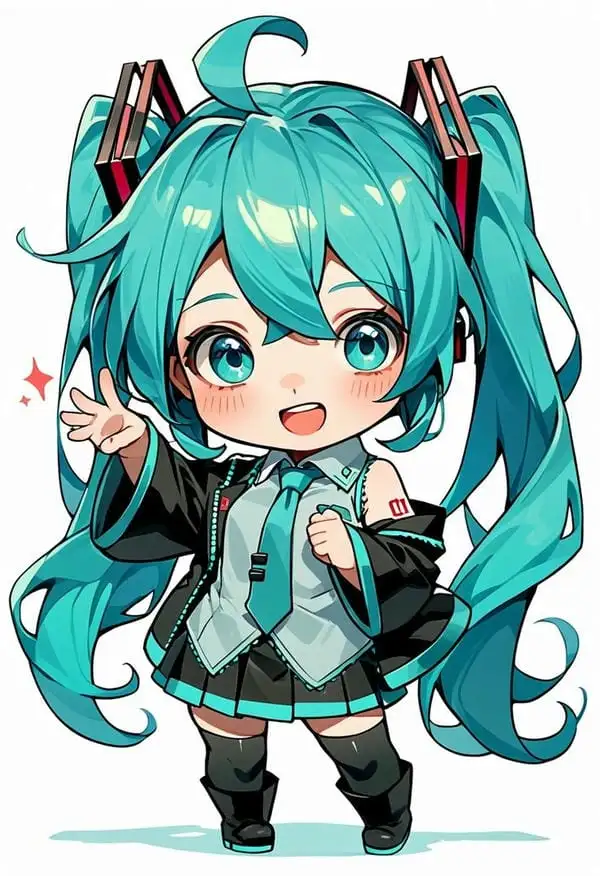 ảnh miku chibi chào