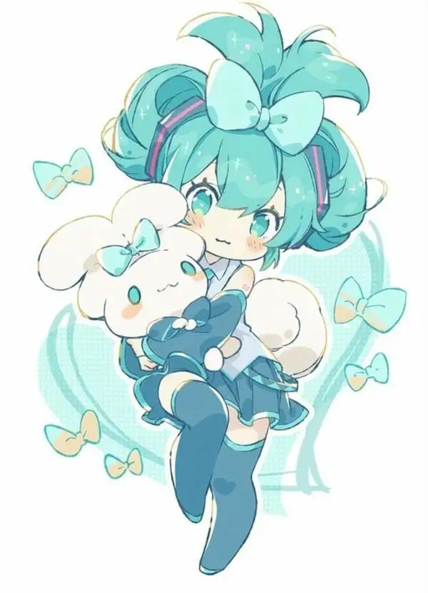 hatsune miku tạo dáng chibi 