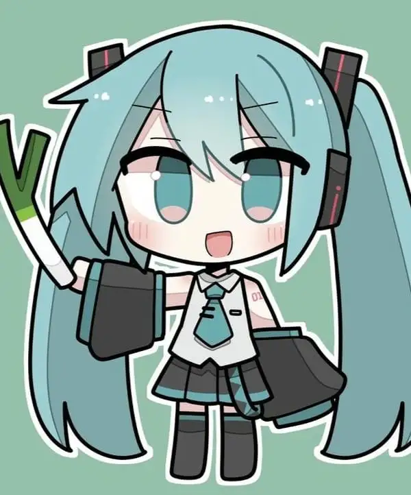 ảnh miku chibi và cây hành