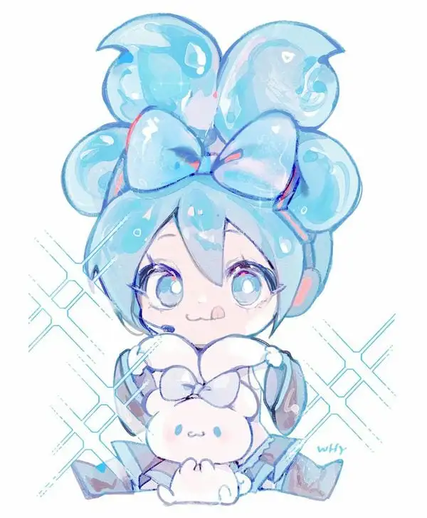 ảnh miku buộc tóc chibi