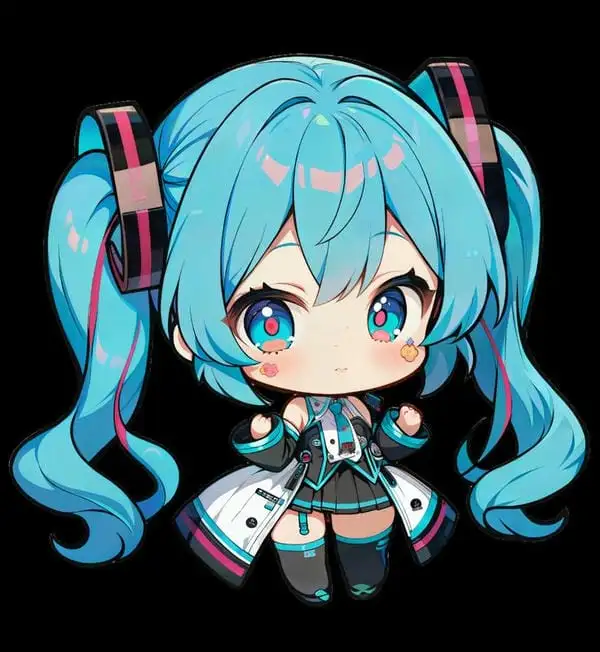 chibi anime miku liếc