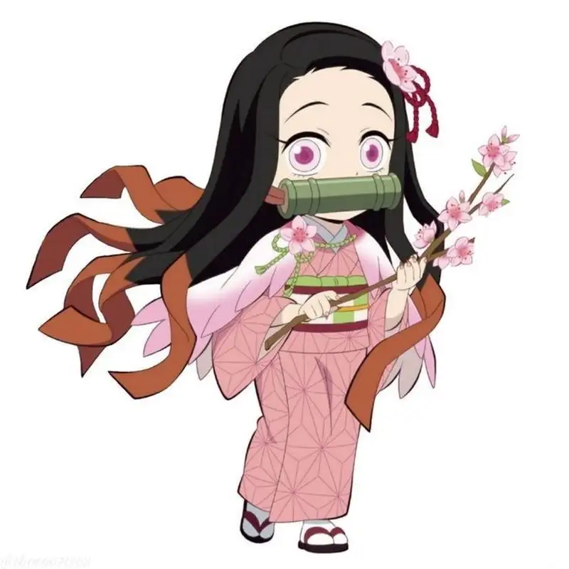 ảnh anime chibi nezuko đi chơi xuân