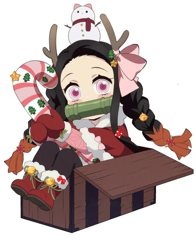 ảnh anime trong hộp quà chibi nezuko