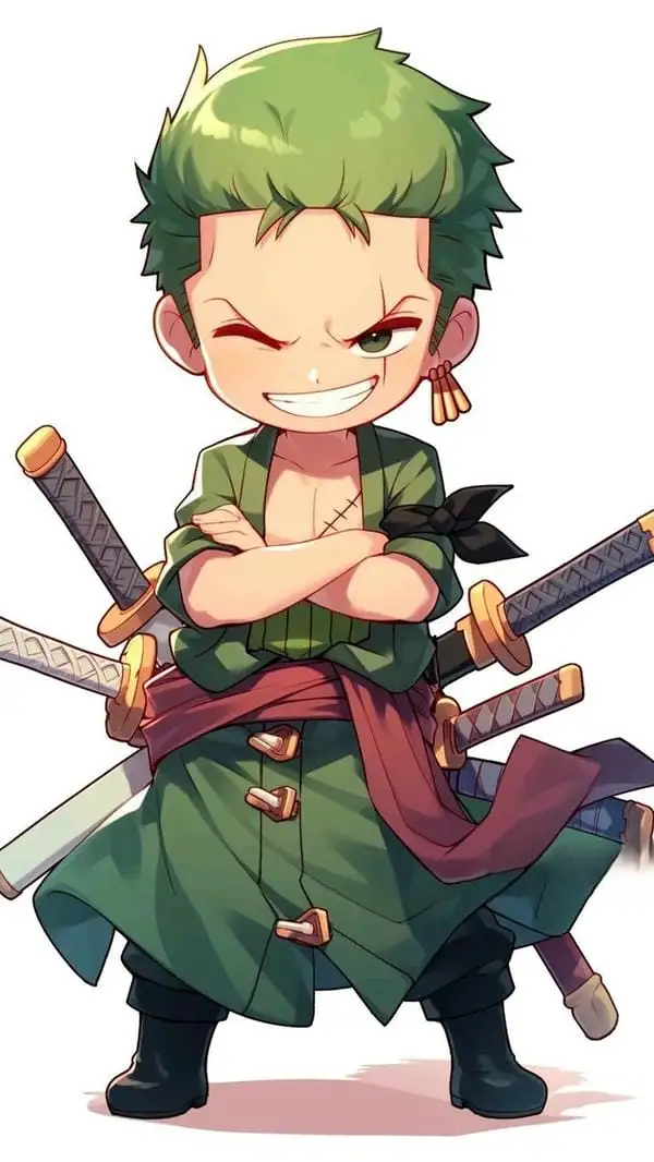 ảnh anime chibi one piece zoro khoanh tay