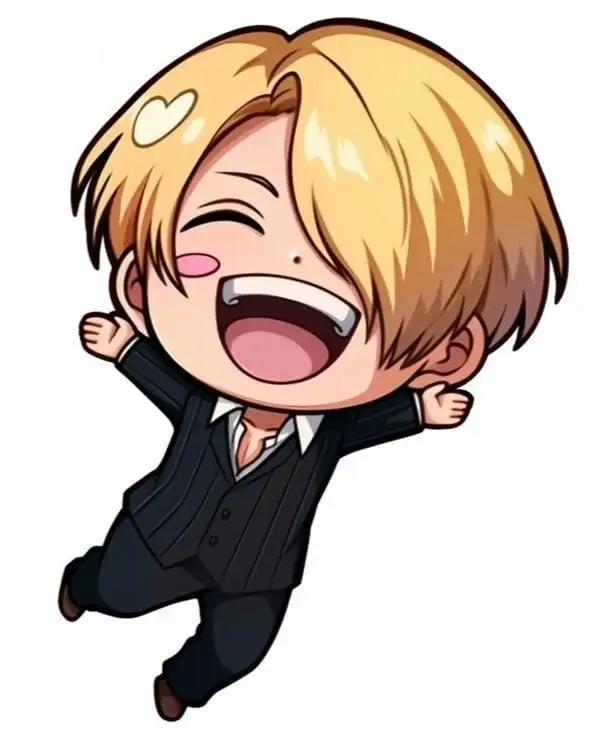 ảnh anime chibi one piece sanji mặc vest