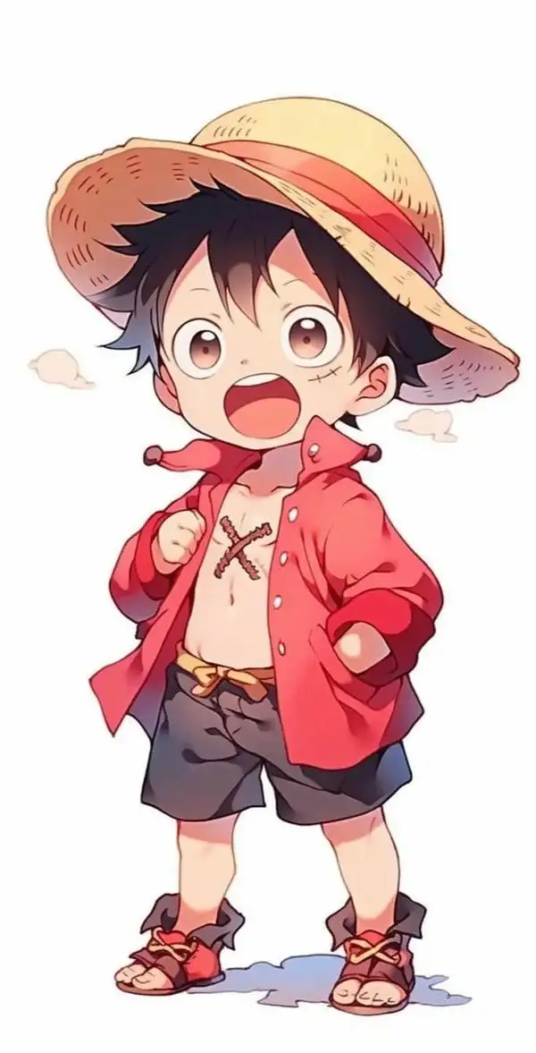 hình ảnh one piece luffy chibi vui vẻ