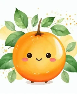 quả cam đẹp mắt chibi