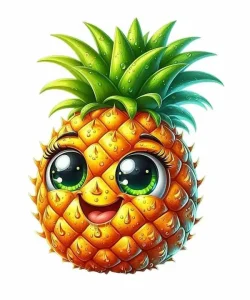 chibi quả dứa mắt long lanh