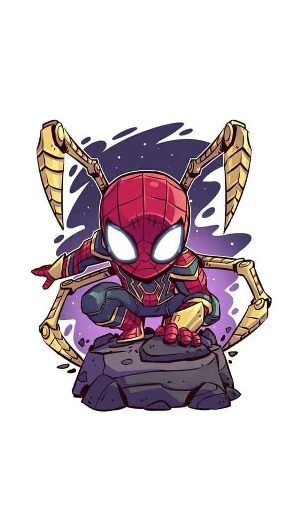 spiderman và bốn chân vàng chibi 