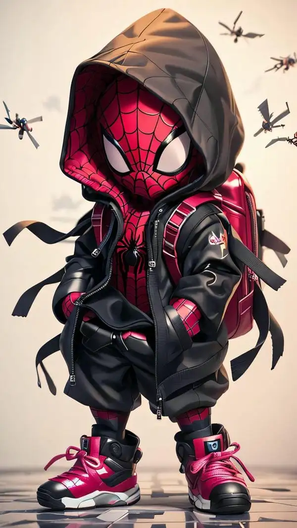 tải ảnh spiderman chibi đặt hình enefn điện thoại